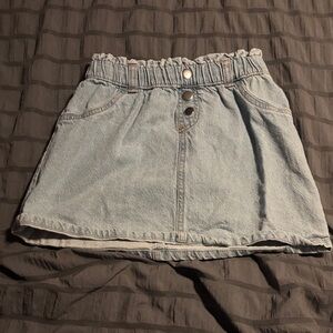 Little Lass Light Blue Denim Skirt with Button Accents